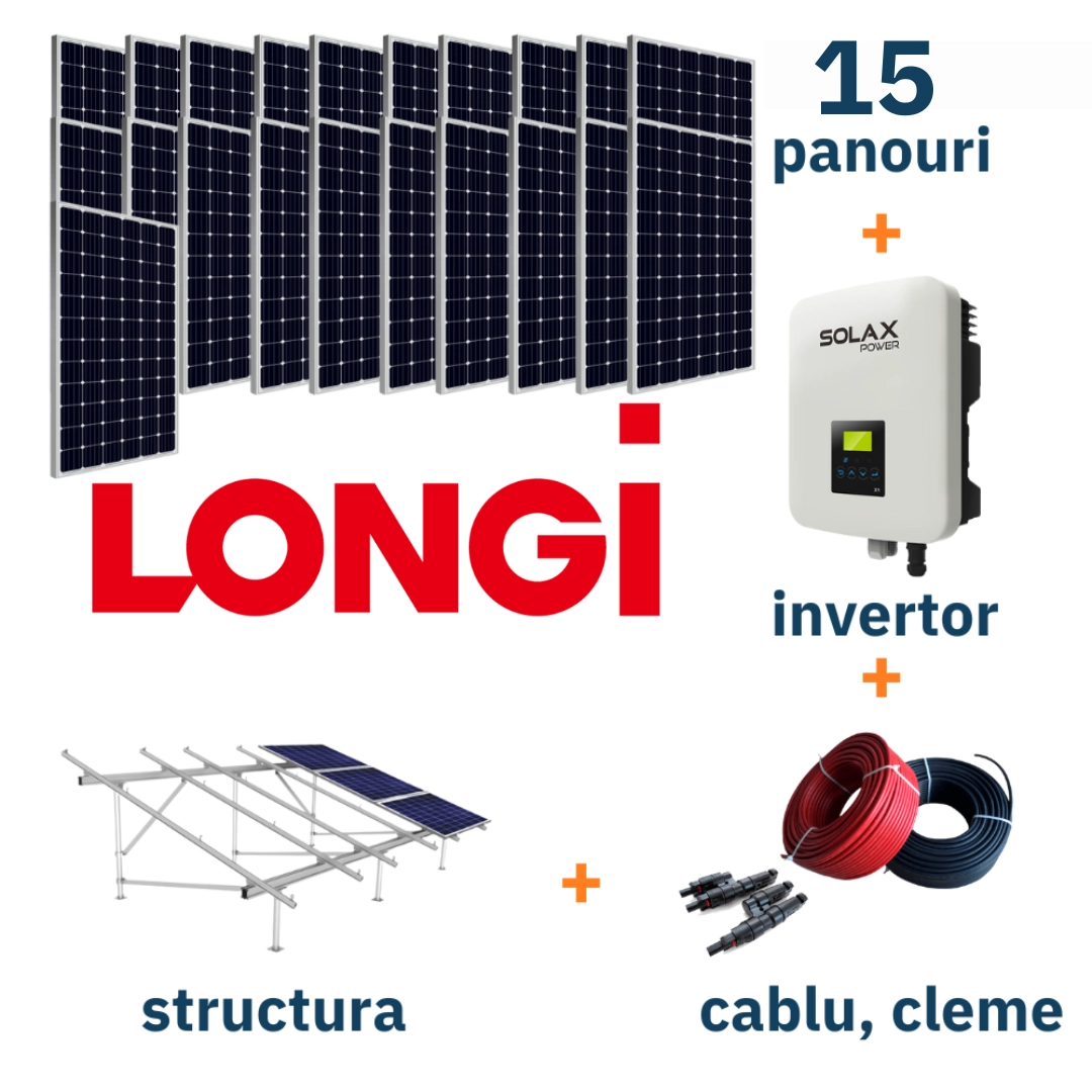 Kit complet sistem fotovoltaic LONGI On-Grid (Putere 8,4 kW, trifazat) La cheie!